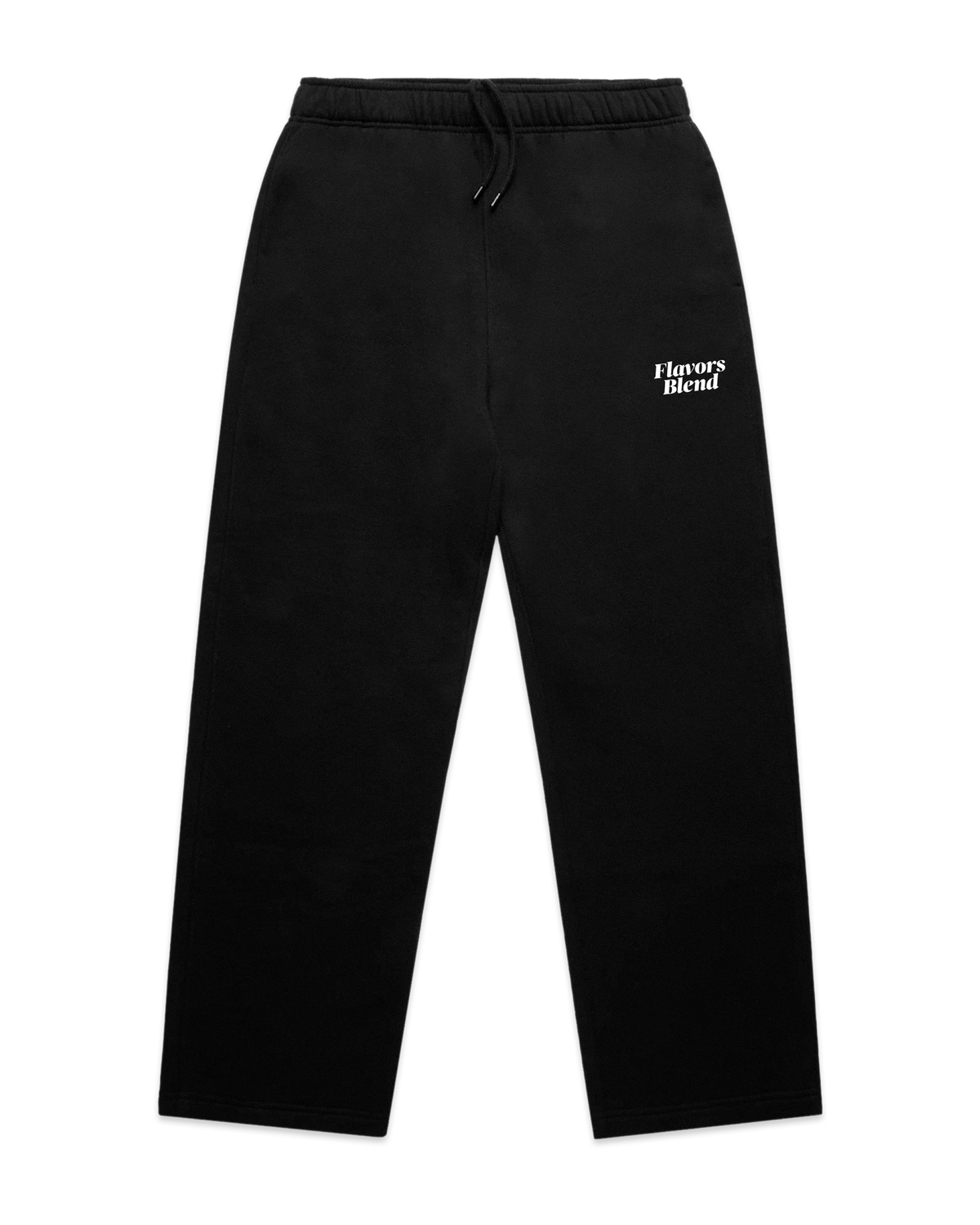 BLACK LOGO WIDE LEG SWEATPANTS