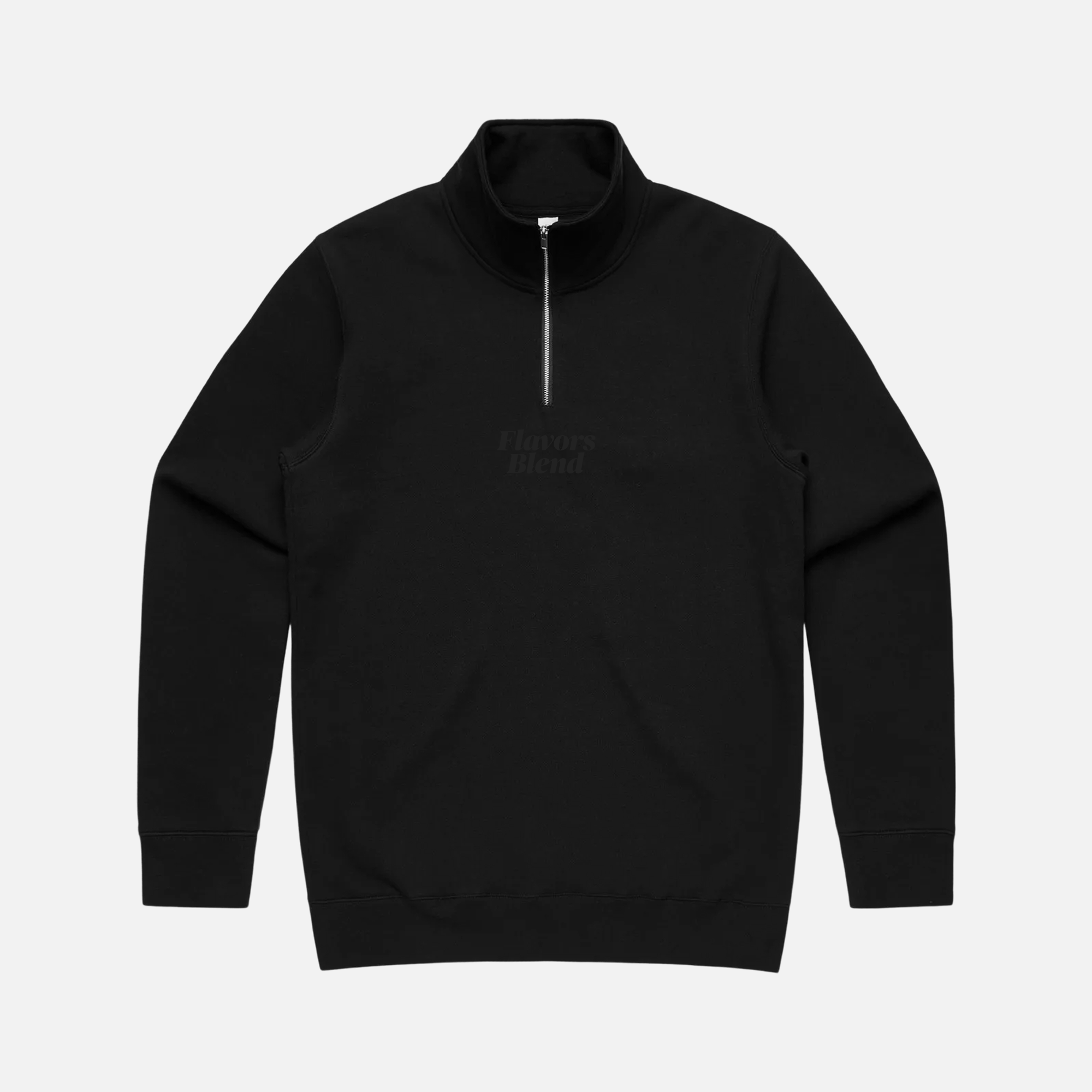 TONAL HALF-ZIP CREWNECK - BLACK