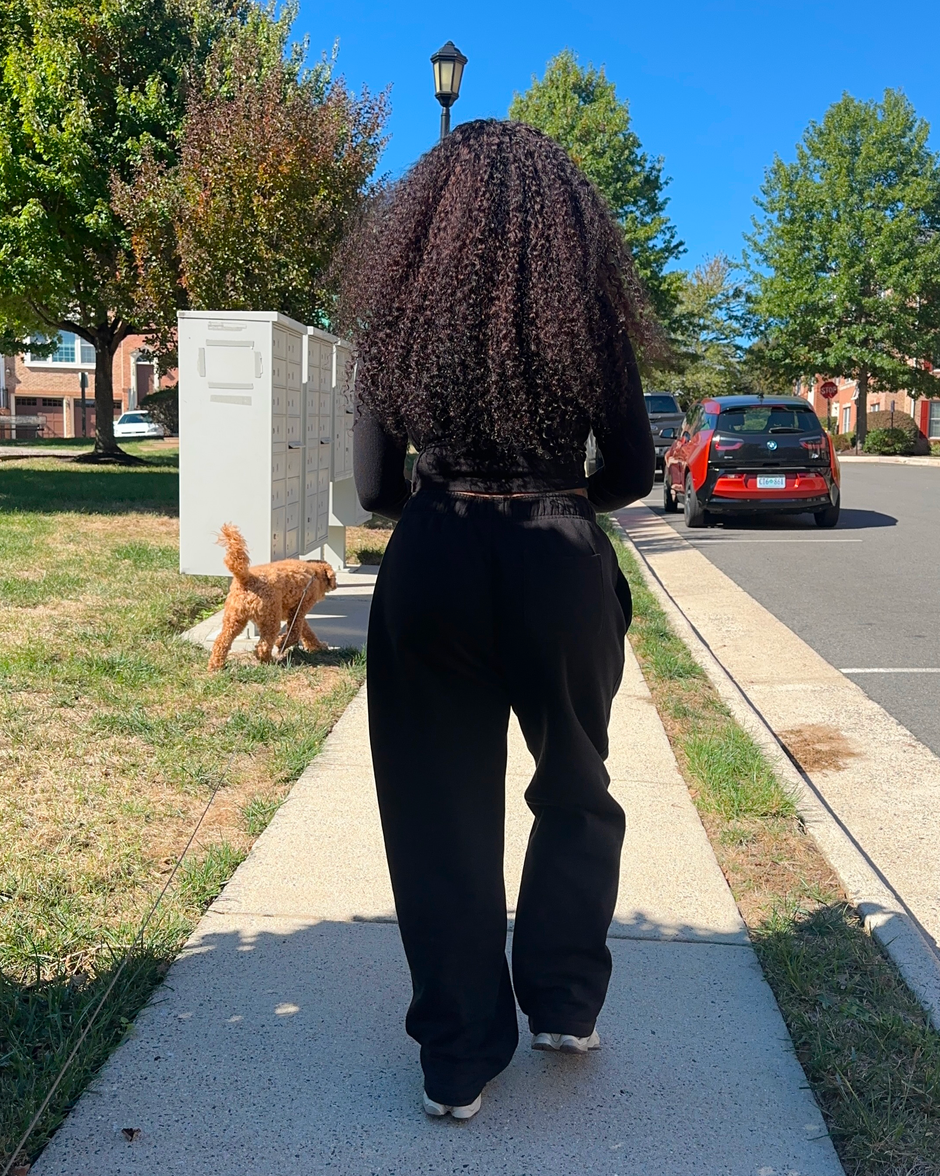 TONAL WIDE LEG SWEATPANT - BLACK