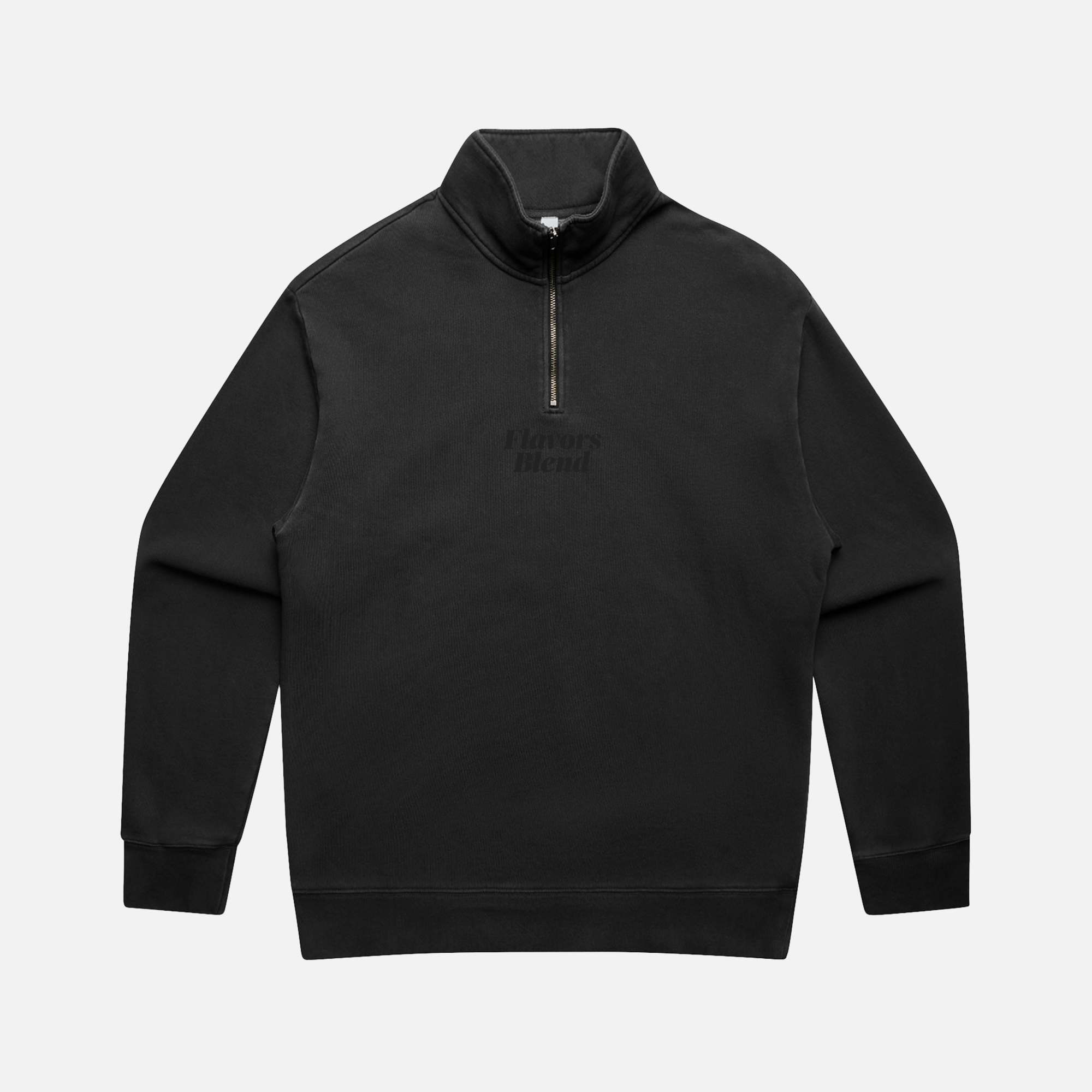 TONAL HALF-ZIP CREWNECK - VINTAGE BLACK