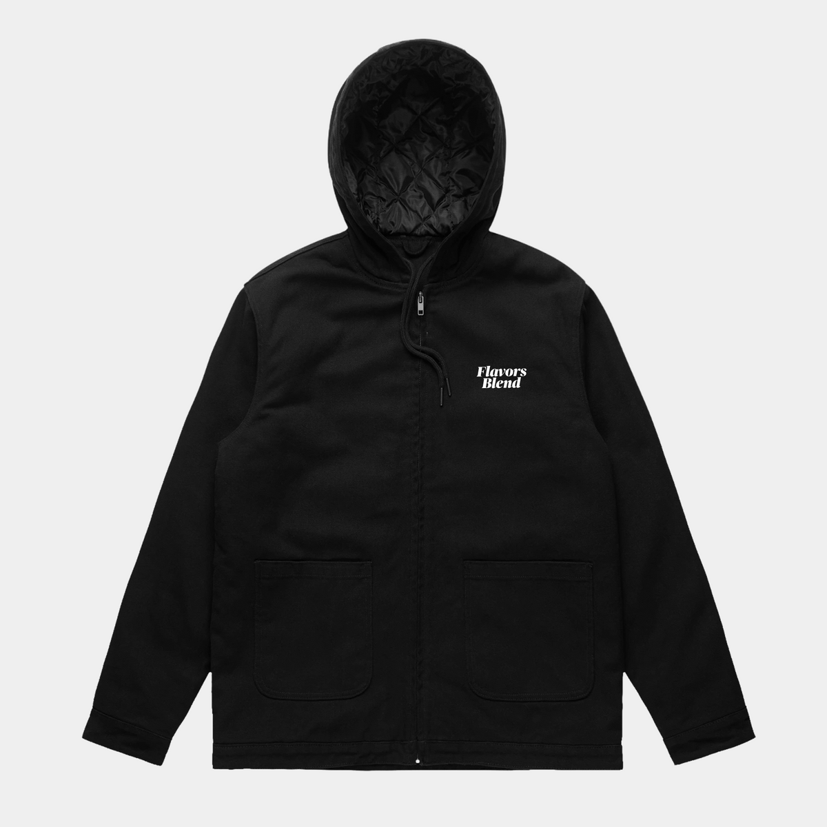 PRIME CANVAS HOODED JACKET - BLACK