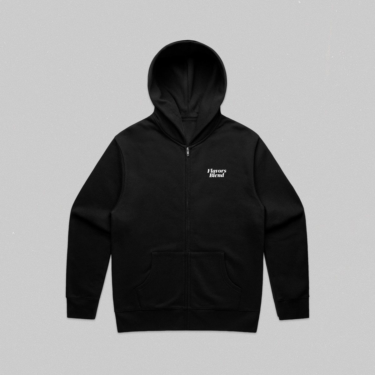 RELAXED FIT FULL ZIP FLAVORS BLEND SWEATSHIRT // BLACK